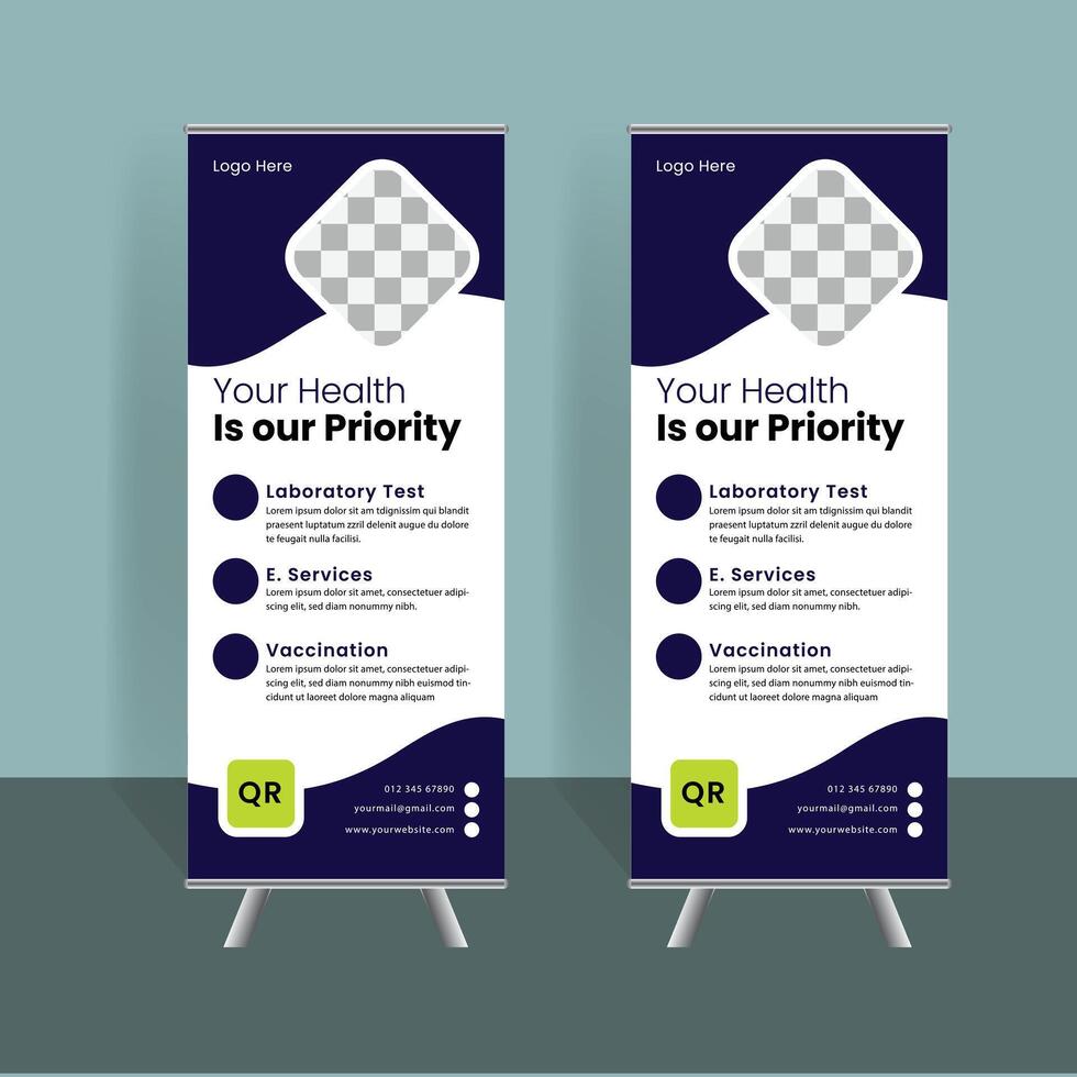 Modern business roll up banner design template vector