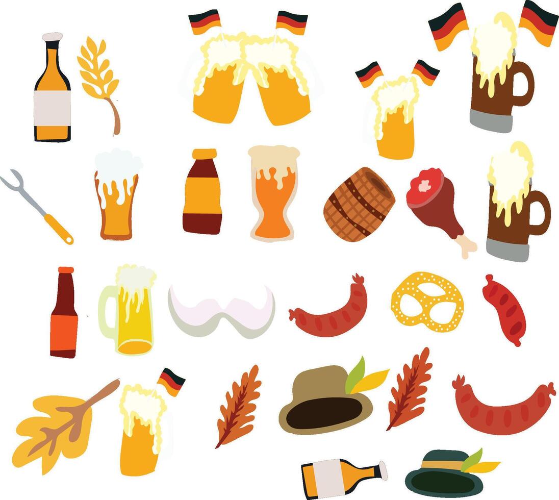 beer party icons vector