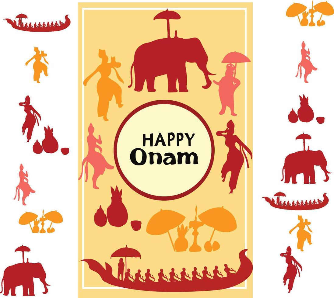 happy onam day vector