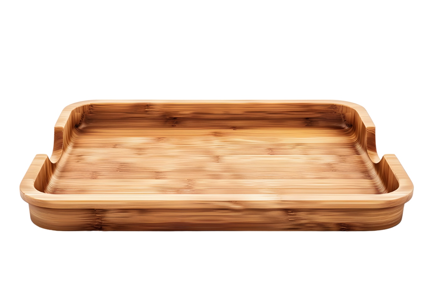 Square Bamboo Serving Tray. Isolated on transparent background png