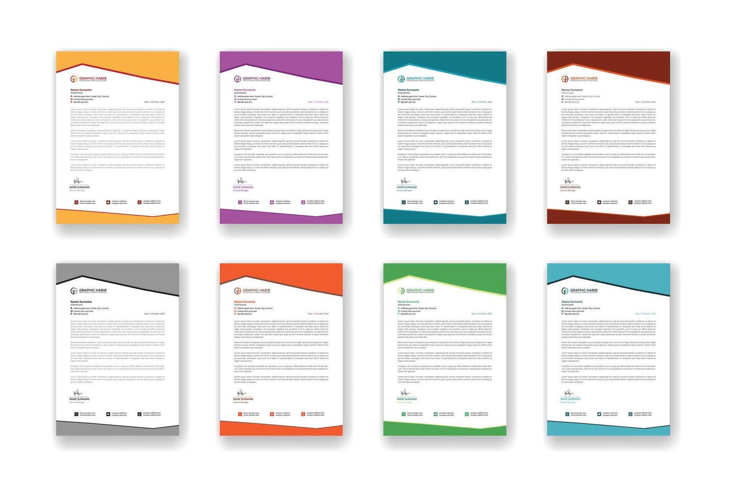 Business Letterhead Design with Template and Design. vector