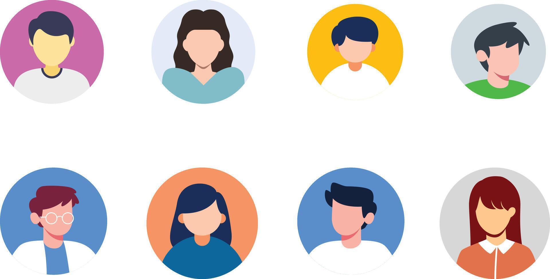 avatar profile Icon set collection. designs vector