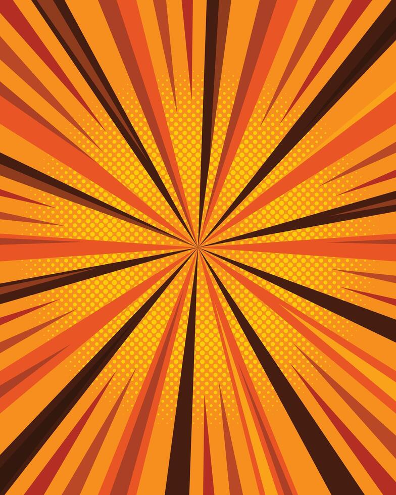 Abstract radial lines comic background vector