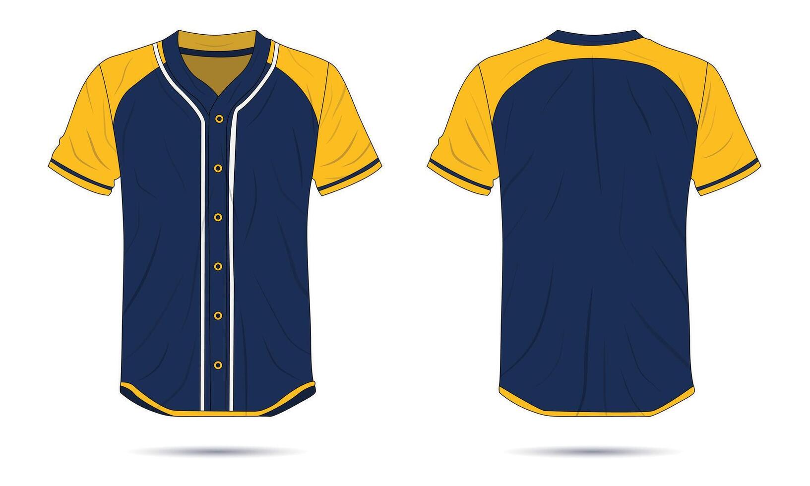 Baseball jersey uniform template front and back view vector