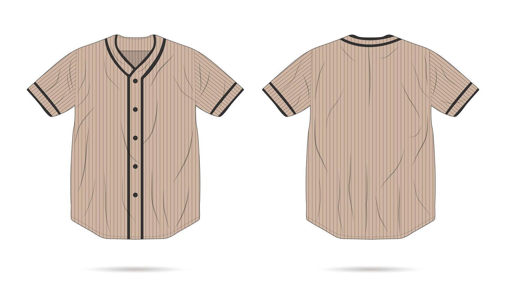Baseball jersey mockup front and back view vector