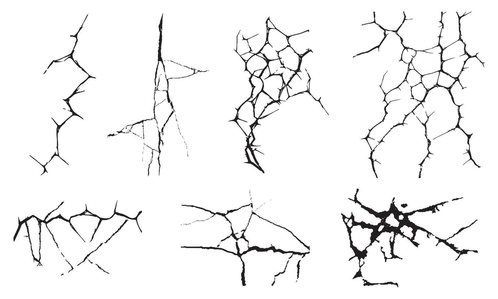 Collection of different abstract cracked walls vector