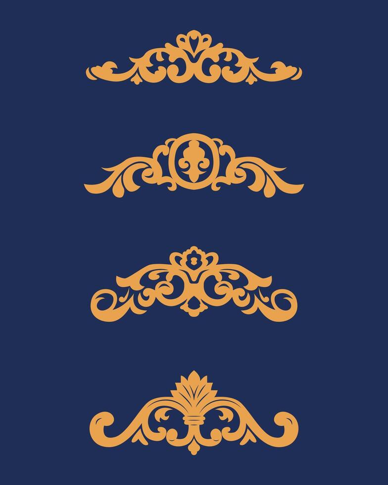 Collection of abstract vintage floral ornaments vector