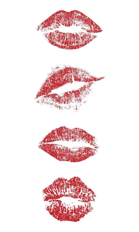 Collection of different lip prints vector