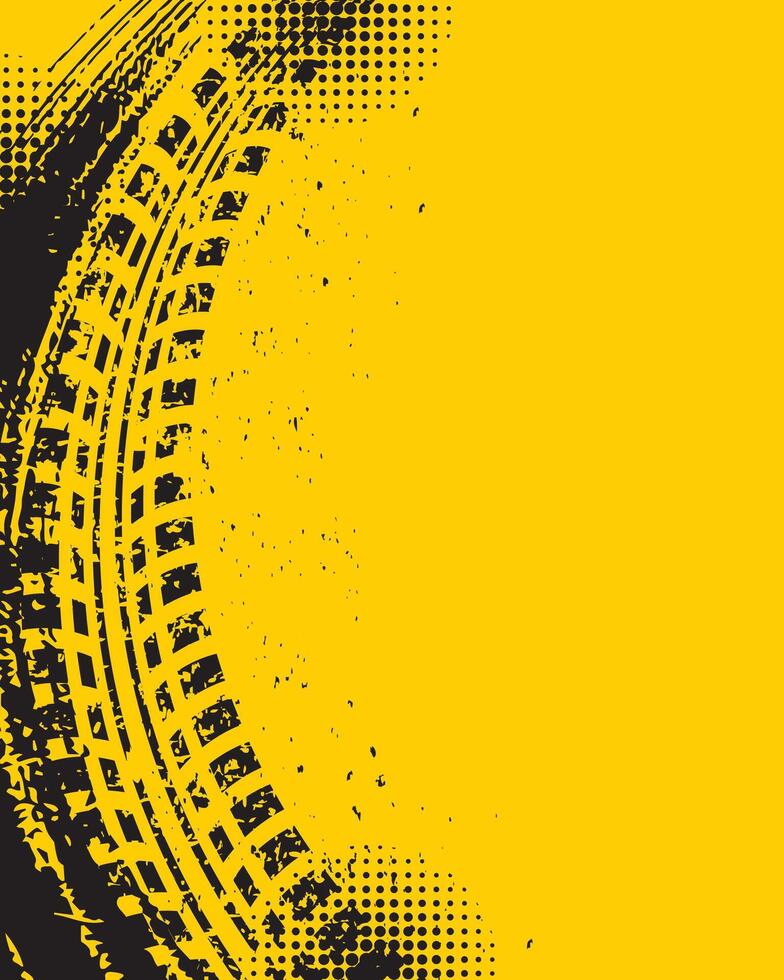 Abstract grunge style tire track background vector