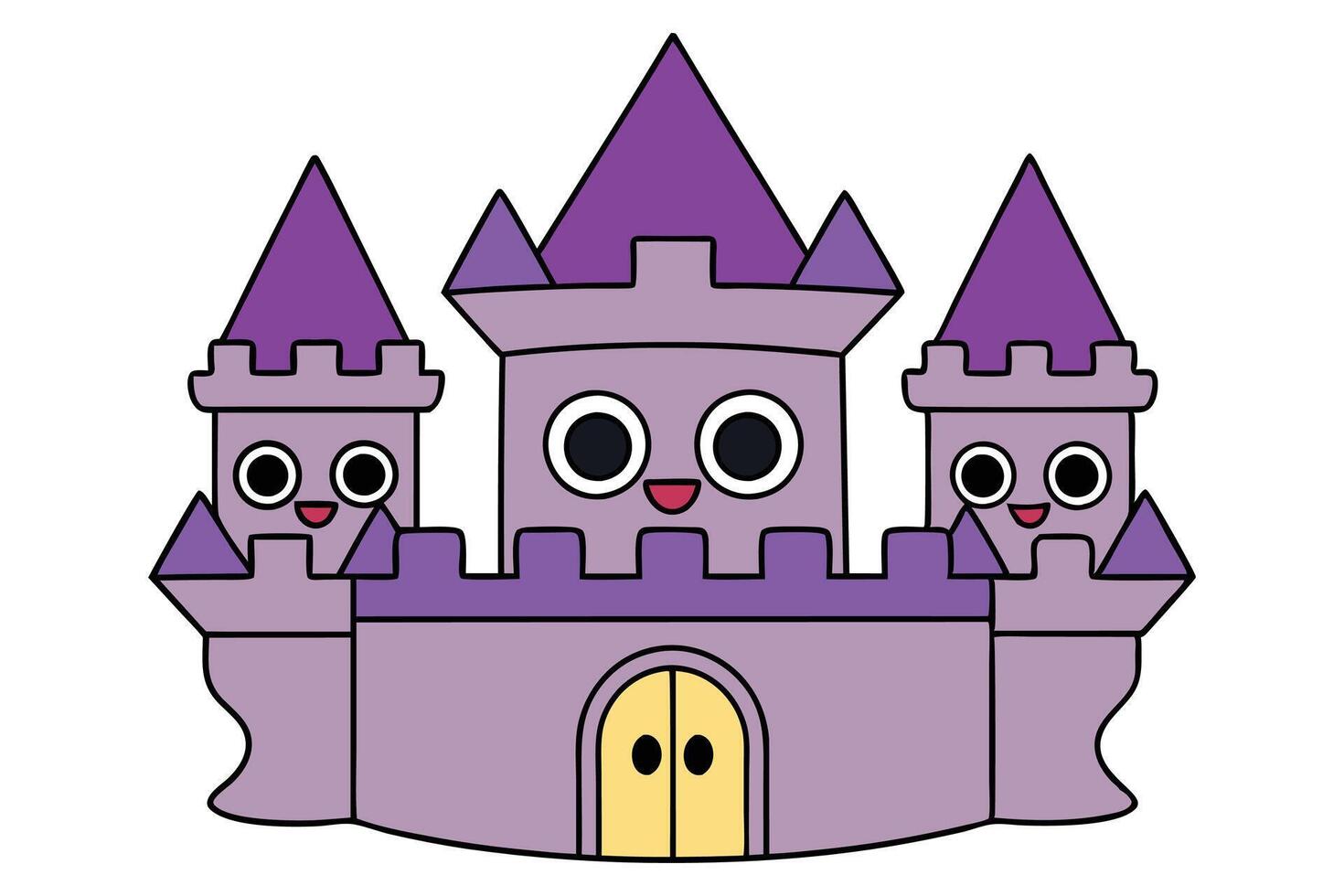 Spooky Kawaii Castle Illustration vector