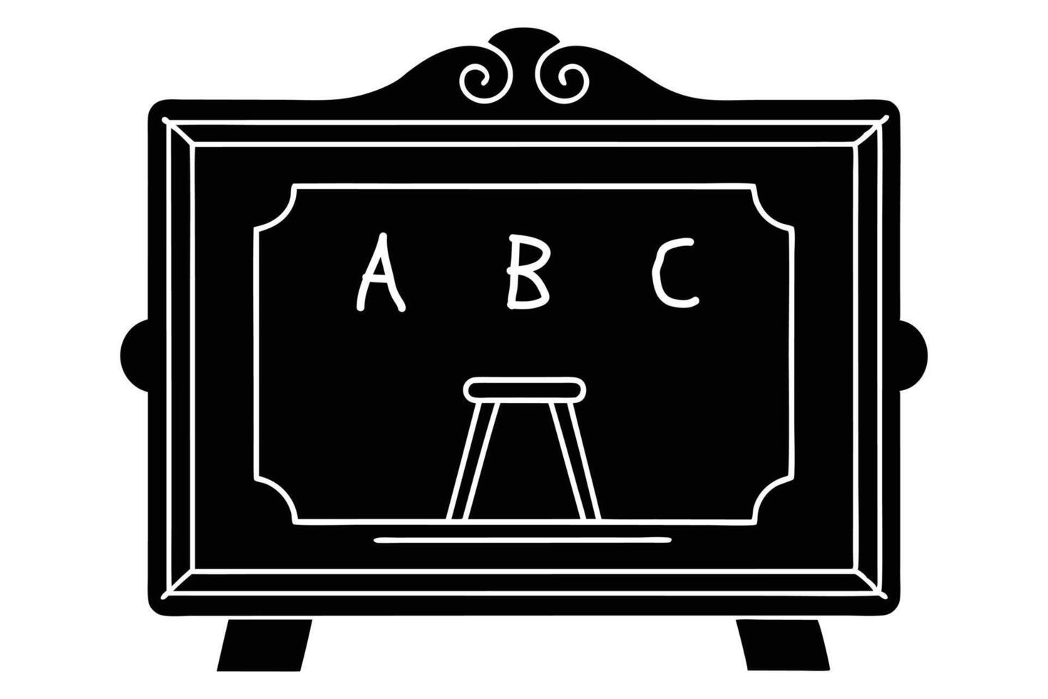 Chalkboard with ABC Silhouette, Illustration, Classroom Design vector