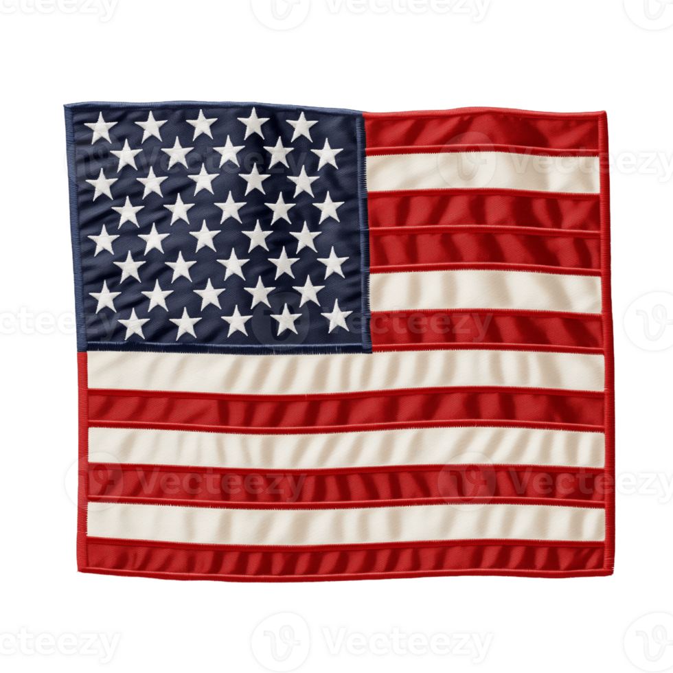 American flag waving in the wind, a symbol of freedom and patriotism. png