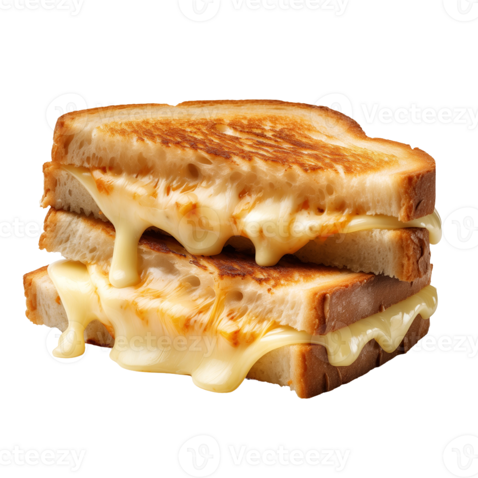 Grilled cheese sandwich with melted cheese, perfect for lunch or snack. png