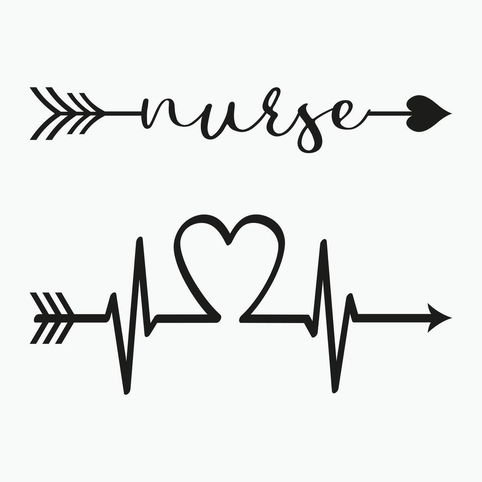 Nurse heart and arrow, medical symbol, transparent background vector