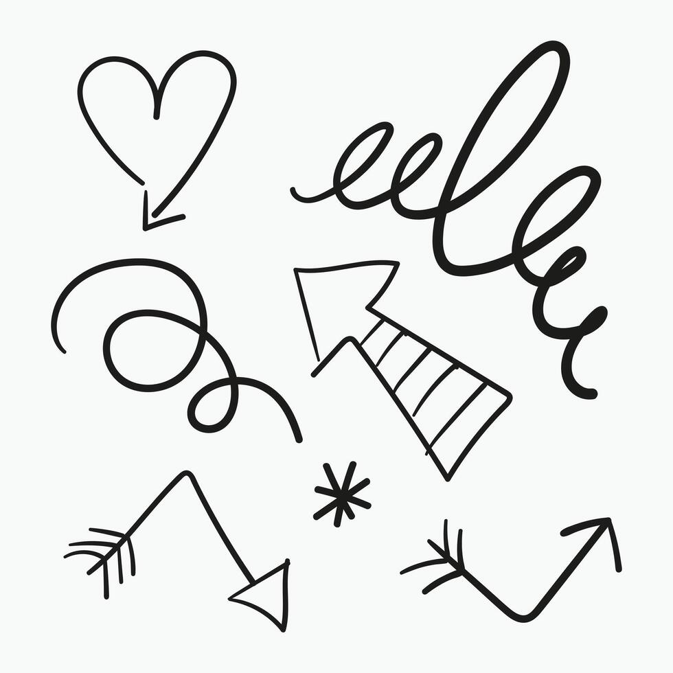 Collection of artistic arrows in various styles vector