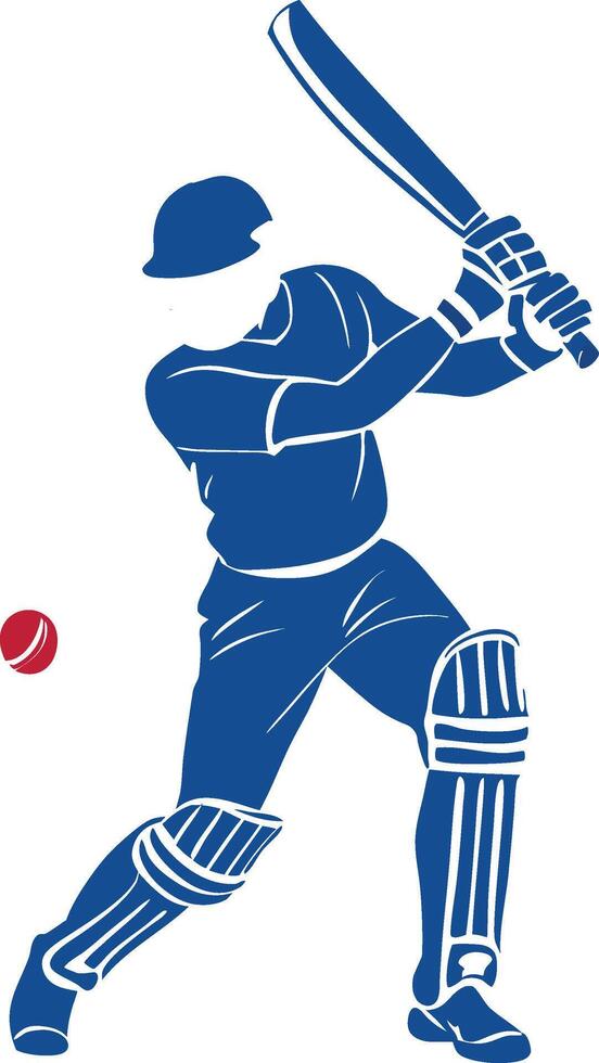 Cricket Batsman logo design Icon vector