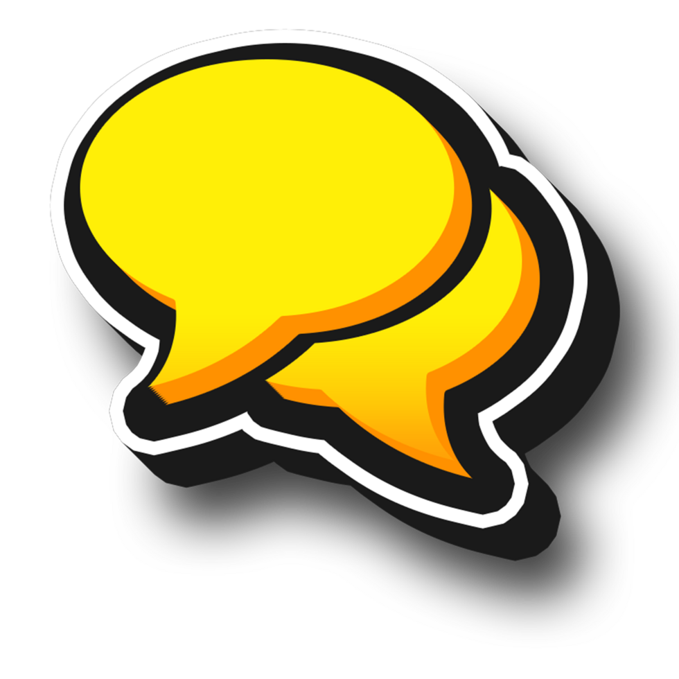 Yellow Chat Icon Speech Bubble Simple Communication Symbol png