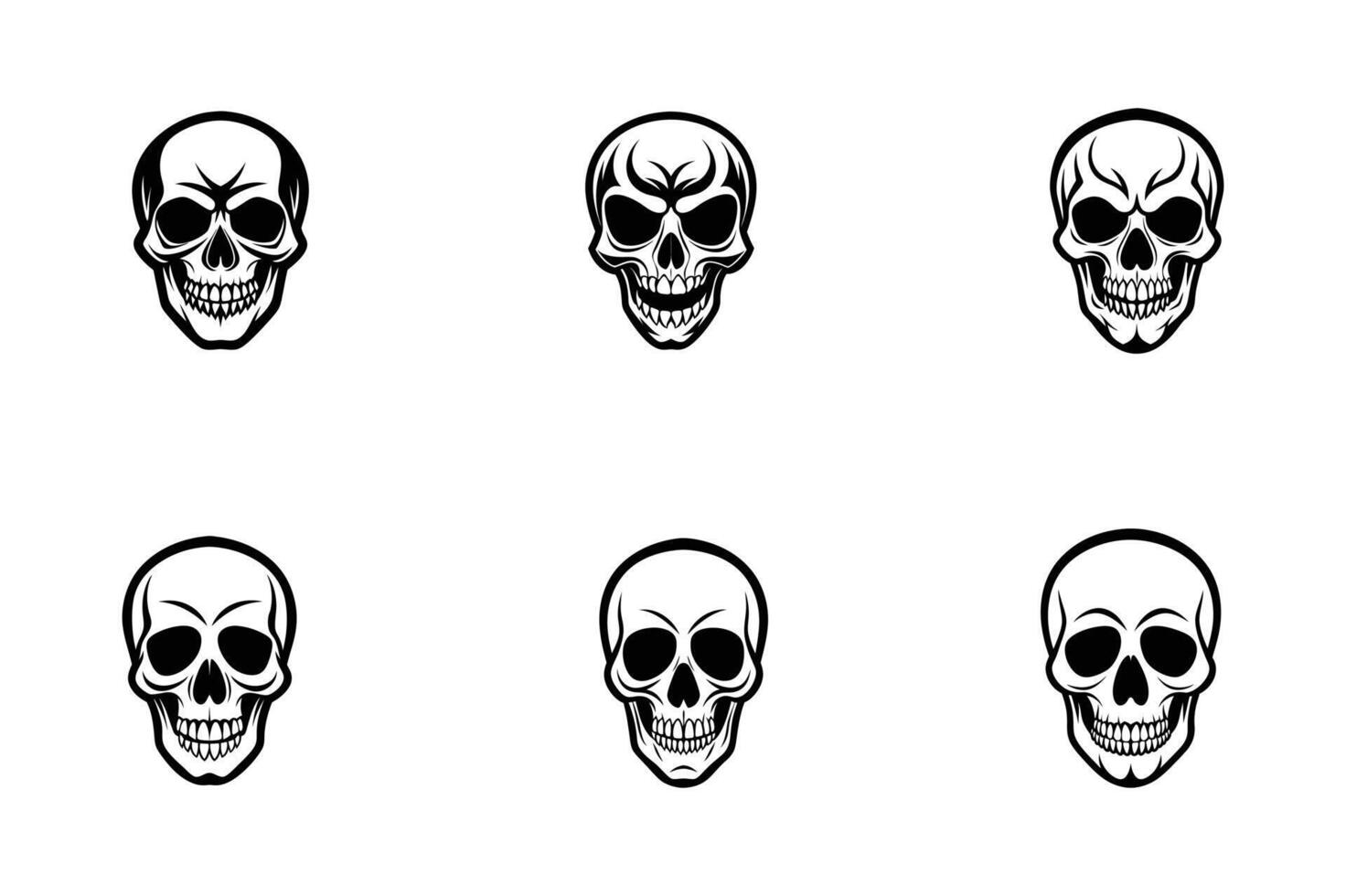 Hand Drawn Sketchy skulls vector