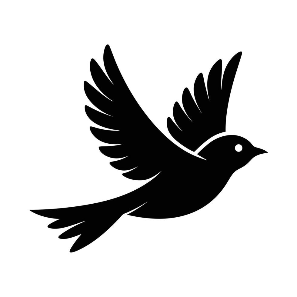 Beautiful Bluebird Flying Silhouette Enhance Your Creative Work vector