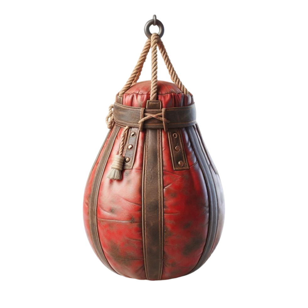 Generated Ai Red And Brown Punching Bag Isolated On Transparent Background png