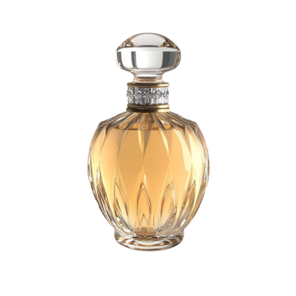 Luxury Fragrance Bottle with Clear Liquid - Transparent Background. png