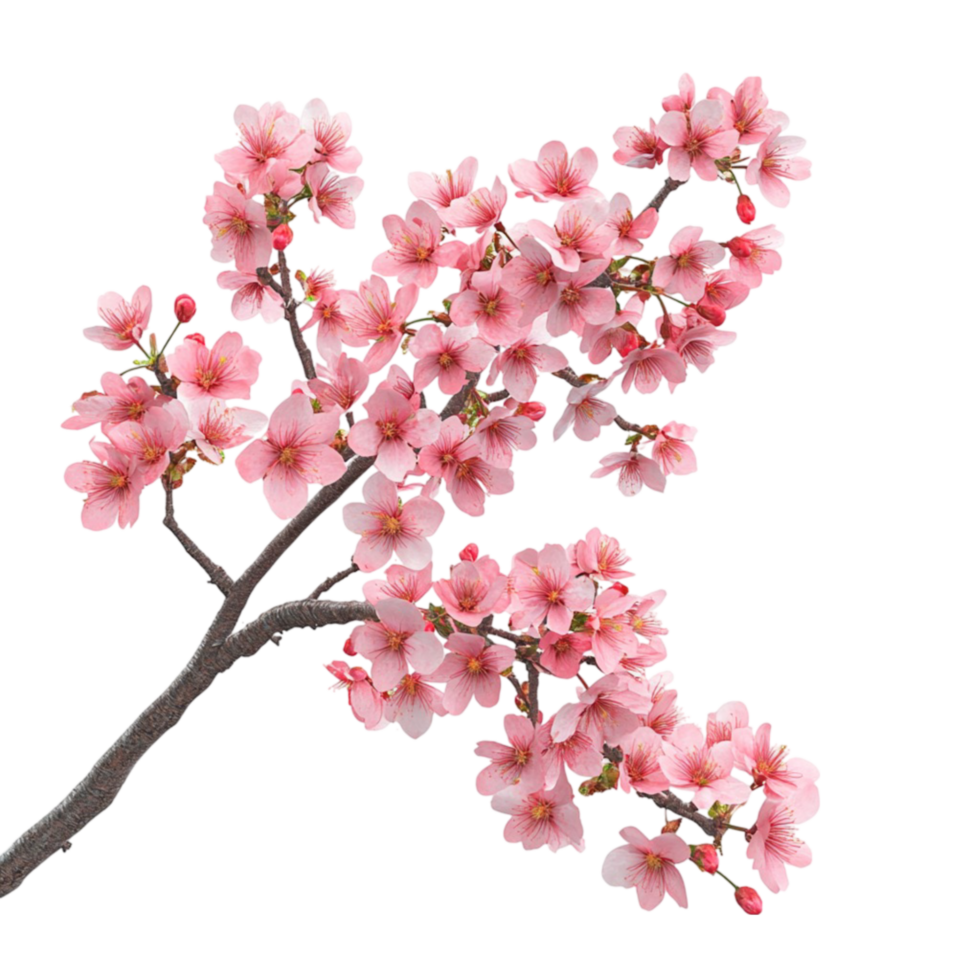 Cherry Blossom Tree Branch on Transparent Background png