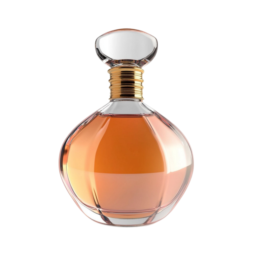 3D Perfume Bottle Rendered on Transparent Background. png