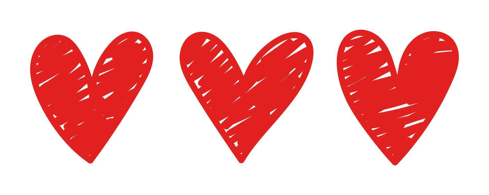 Hand drawn heart collection. Draw a heart with a doodle concept. vector
