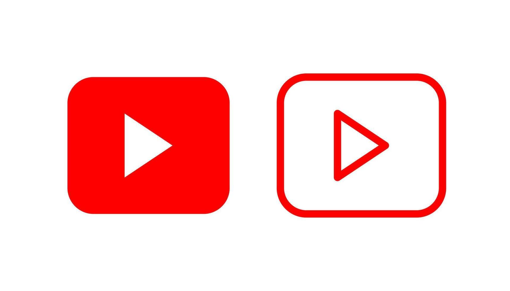 Red play buttons in flat style vector