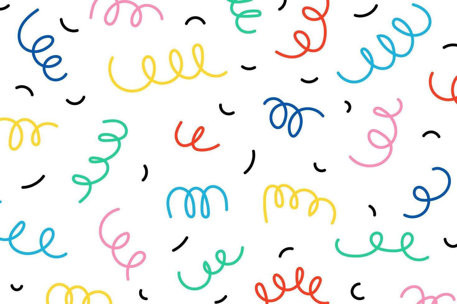 Fun colorful seamless pattern. Creative doodle abstract style art background for kids. Trendy texture design with contemporary basic shapes. illustration vector