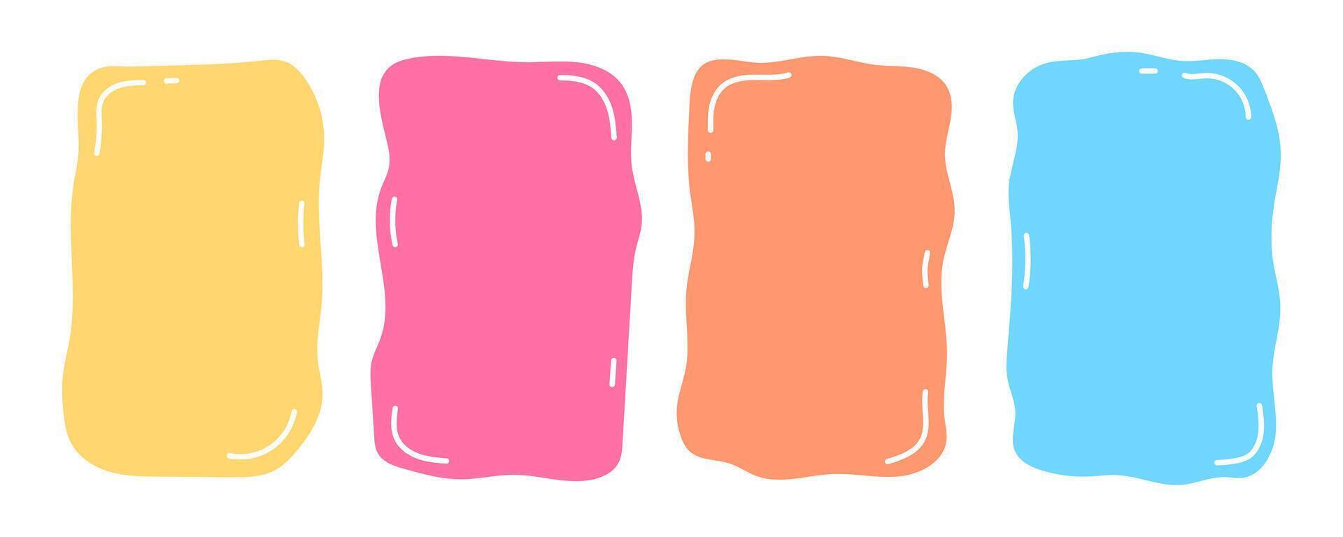 Collection of hand drawn blank quote templates. Colorful empty speech bubbles. illustration on a white background vector