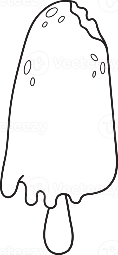 Outline ice cream on stick png