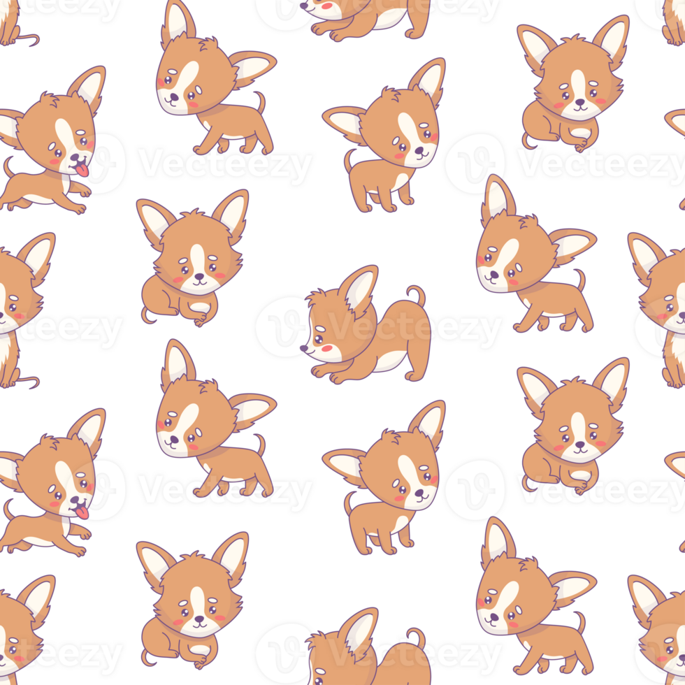 Seamless pattern with chihuahua dog png