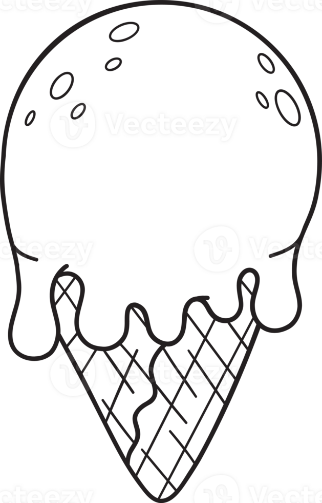 Ice cream cone Outline drawing png