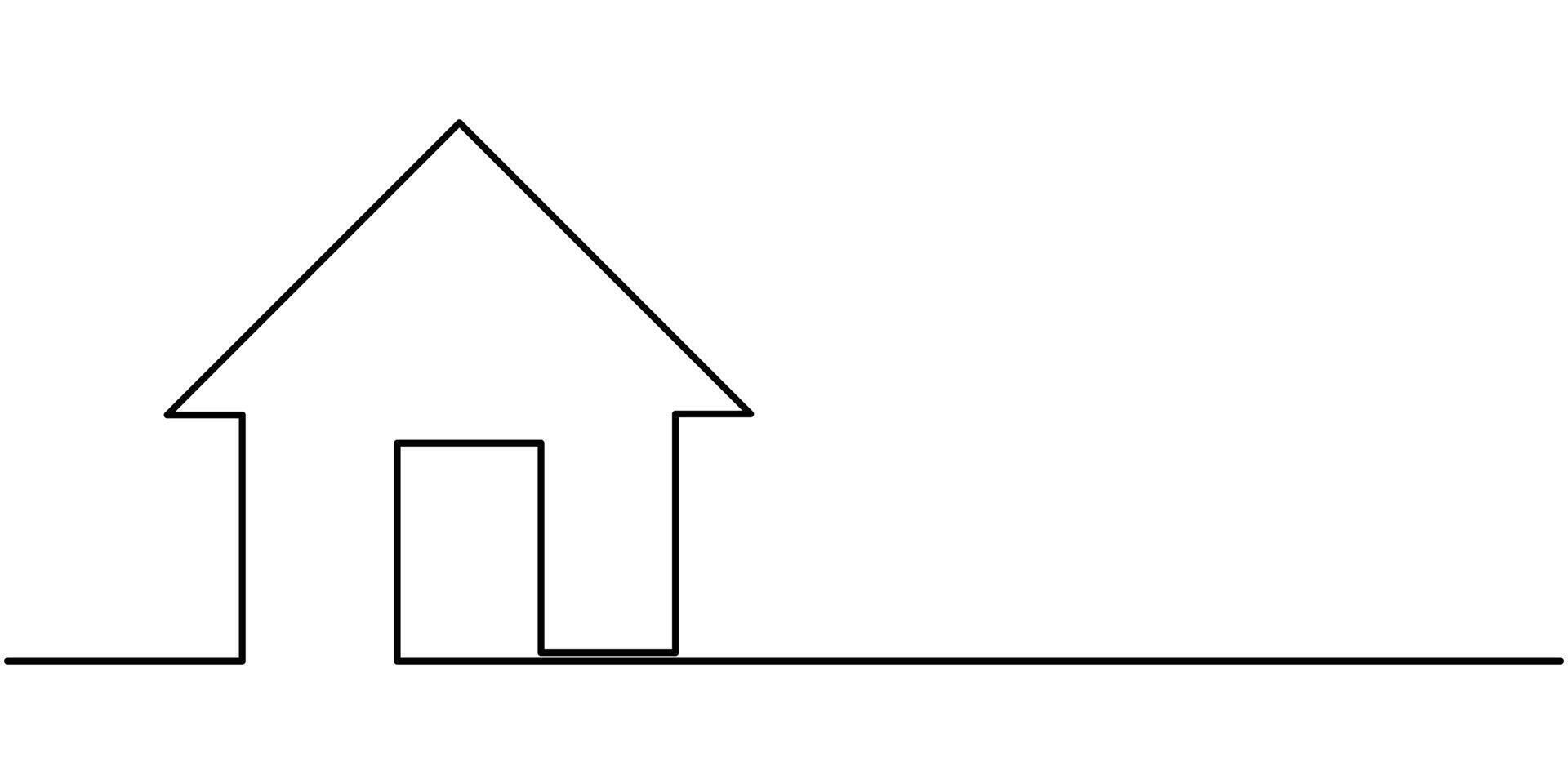 Continuous thin line home pro illustration vector