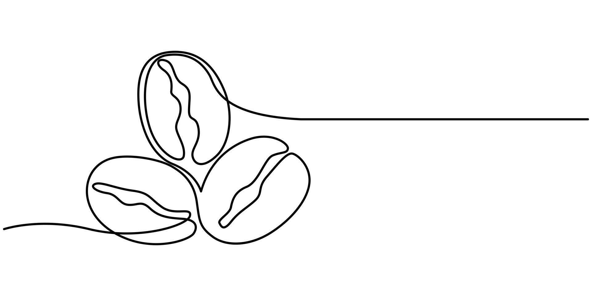 Continuous One Line Drawing Coffee Bean Illustration vector