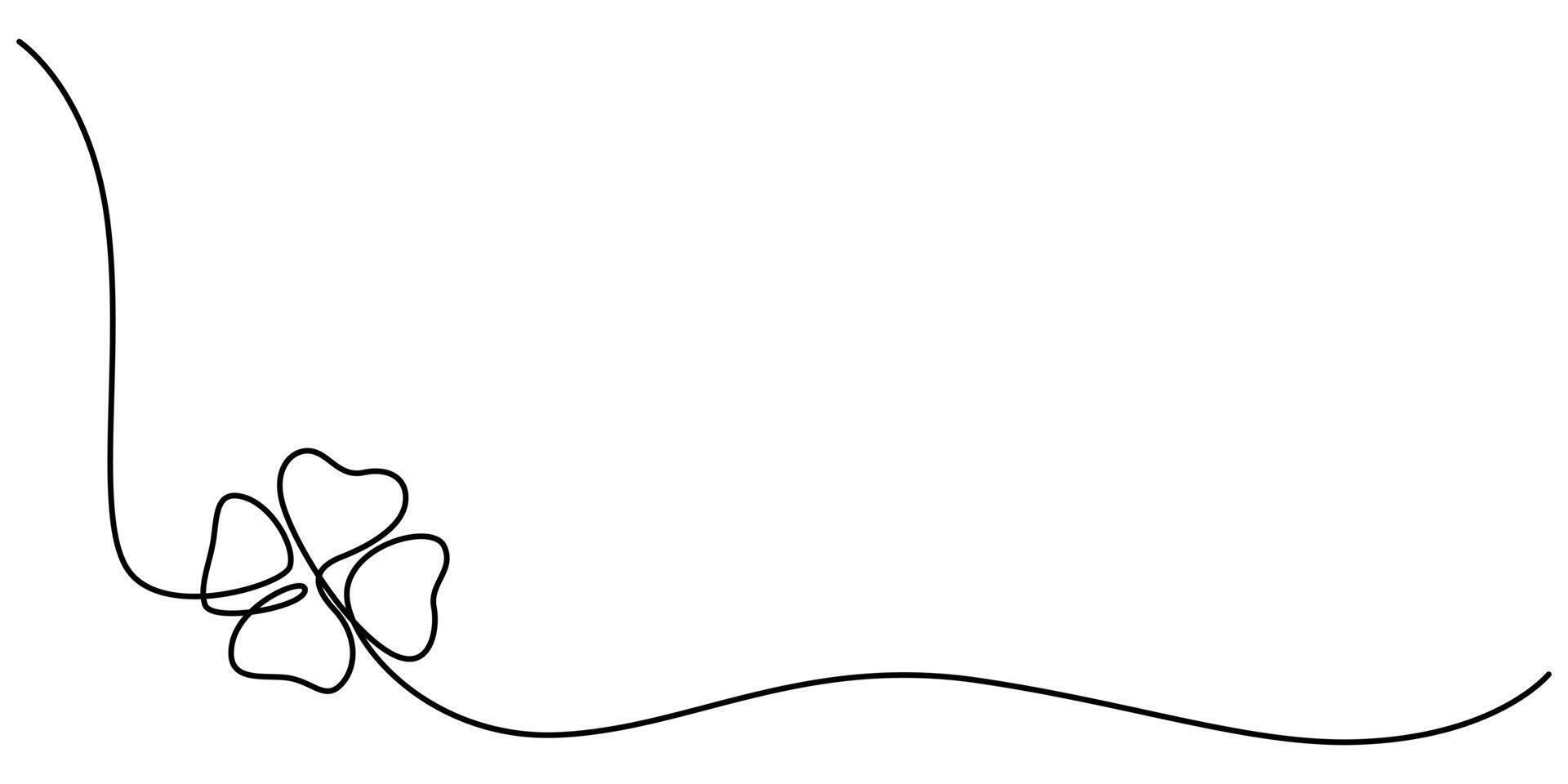 Clover one line art illustration vector