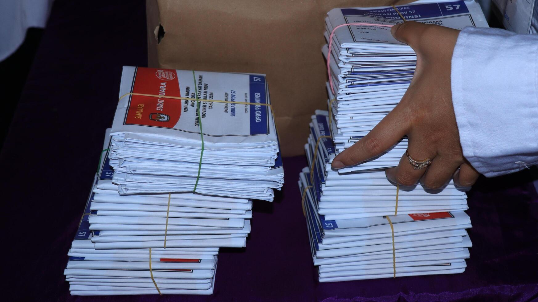 Voting atmosphere at TPS Tempat Pemungutan Suara Indonesian Polling Place photo