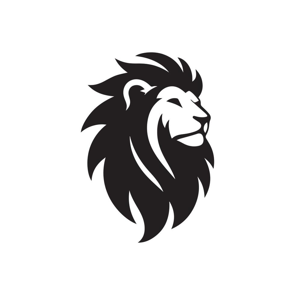 Simple minimal lion logo design on white background vector