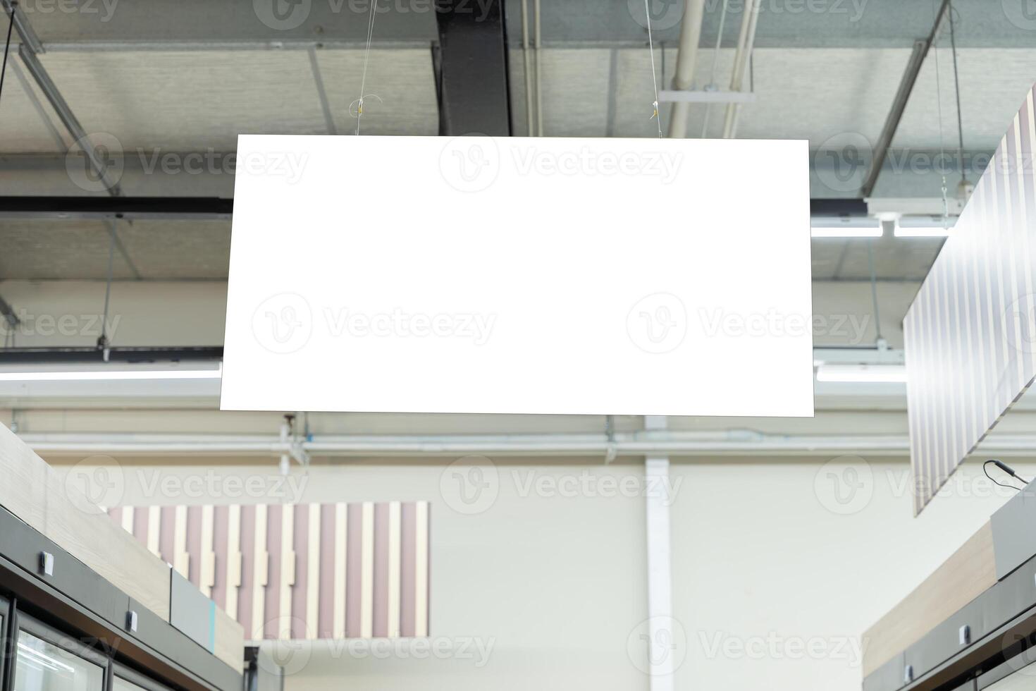 Mock up and blank white screen billboard for advertising or information hanging. photo