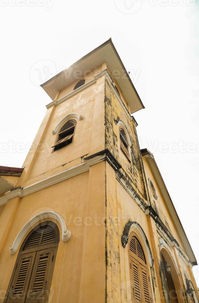 Yellow Church historic site travel location at Trang city in Thailand. photo