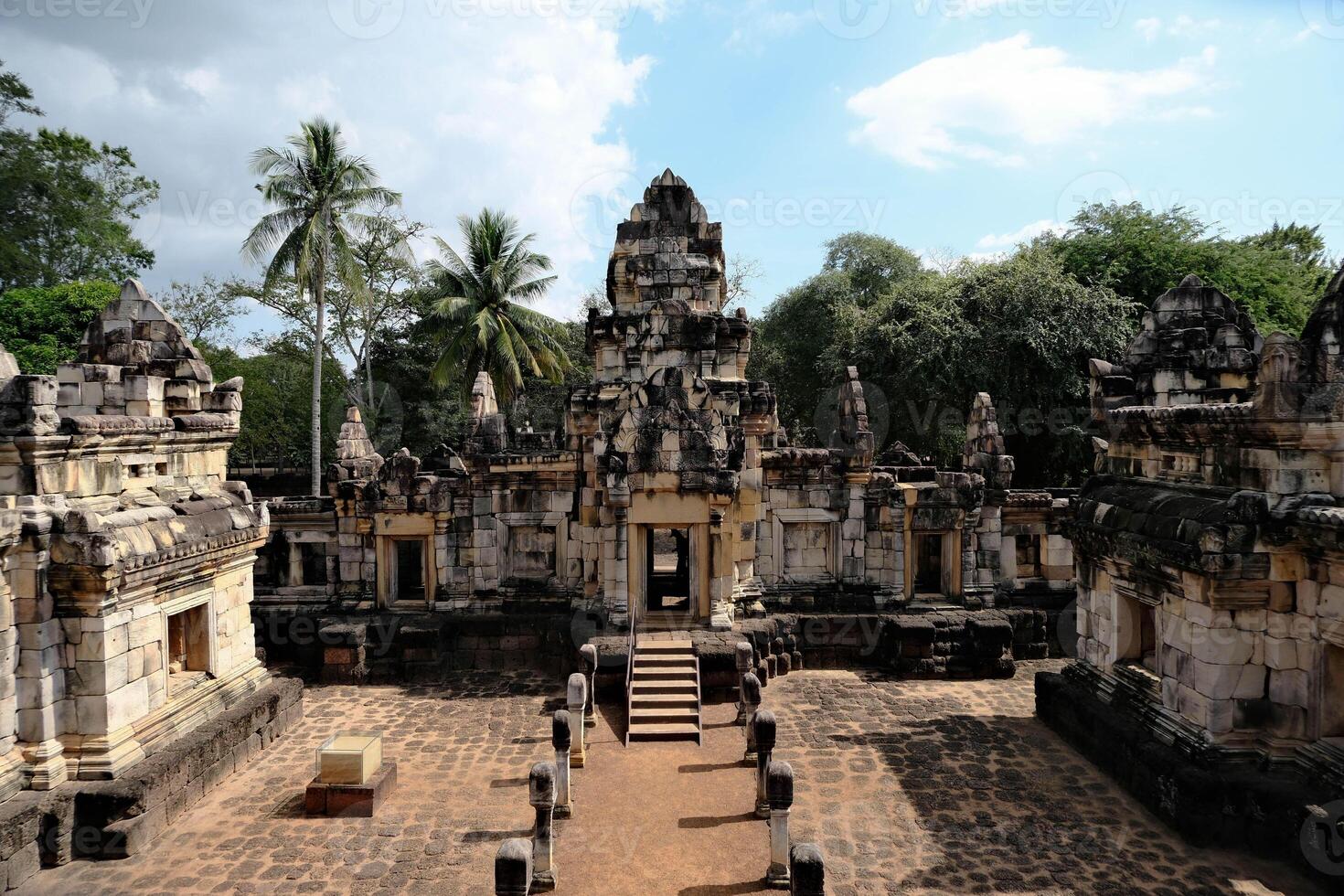 Beautiful landscape and ancient architecture of Sdok Kok Thom Historical park. photo