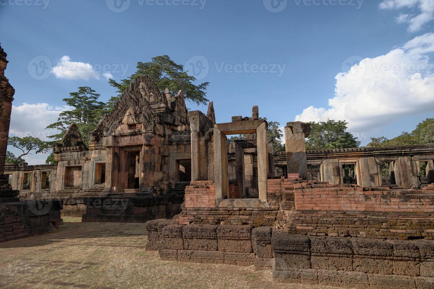 Khmer Architecture of Prasat Muang Tam Castle, Buriram, Thailand photo