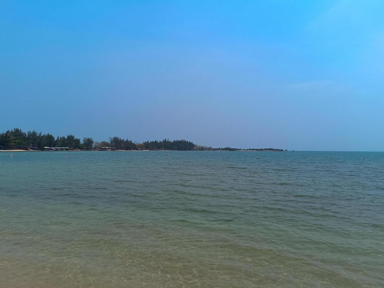 Nature landscape view of beautiful tropical beach and sea in sunny day photo