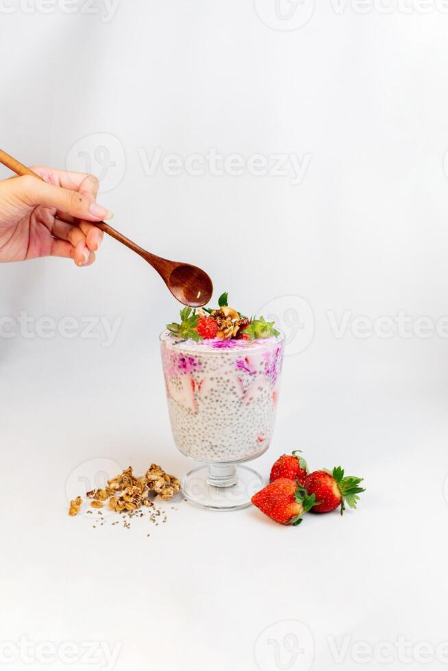 Eating Chia Pudding photo