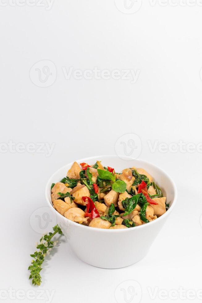 Chicken Dice with Honey Basil Composition photo