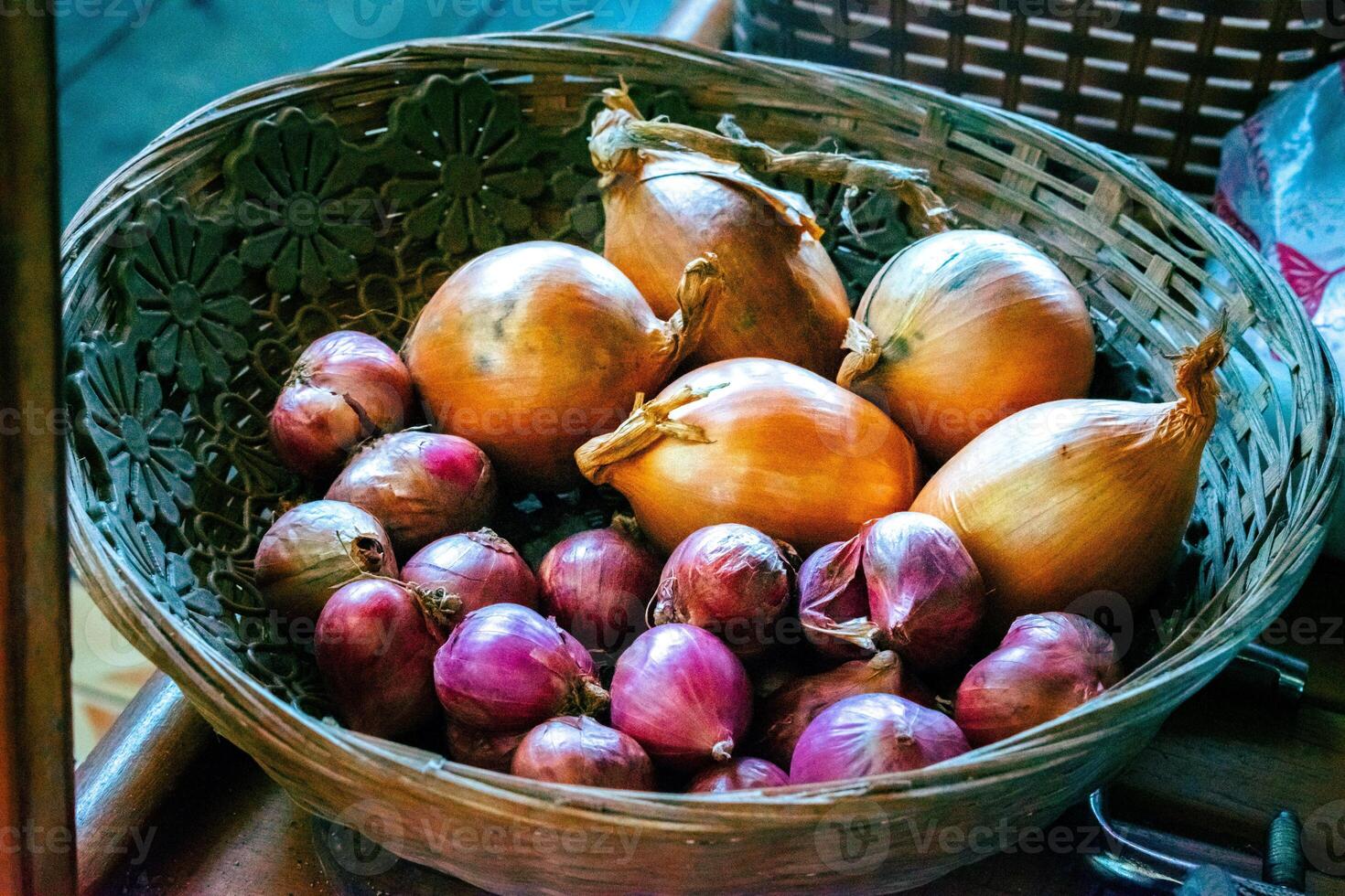 A Basket Spices, Onion photo