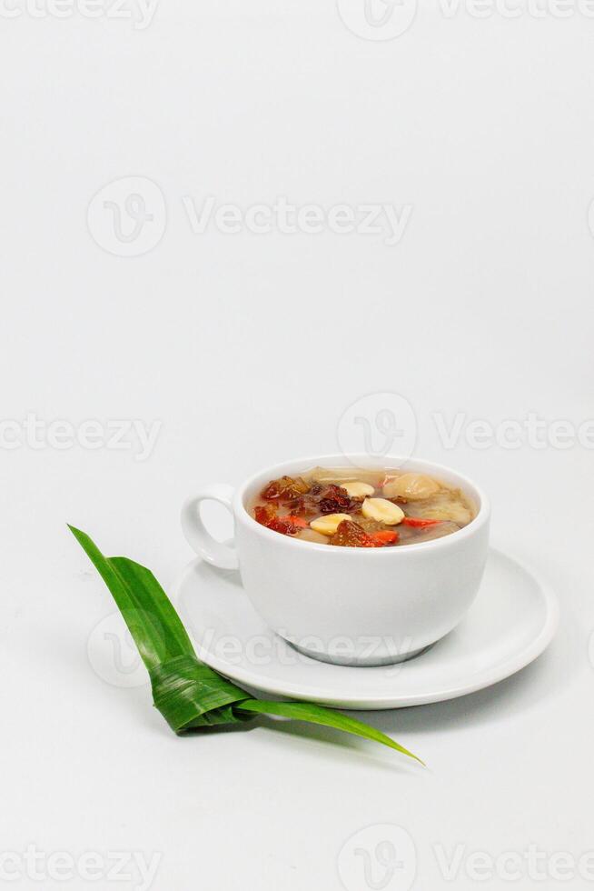 Peach Gum with Tie Pandan Leaf photo