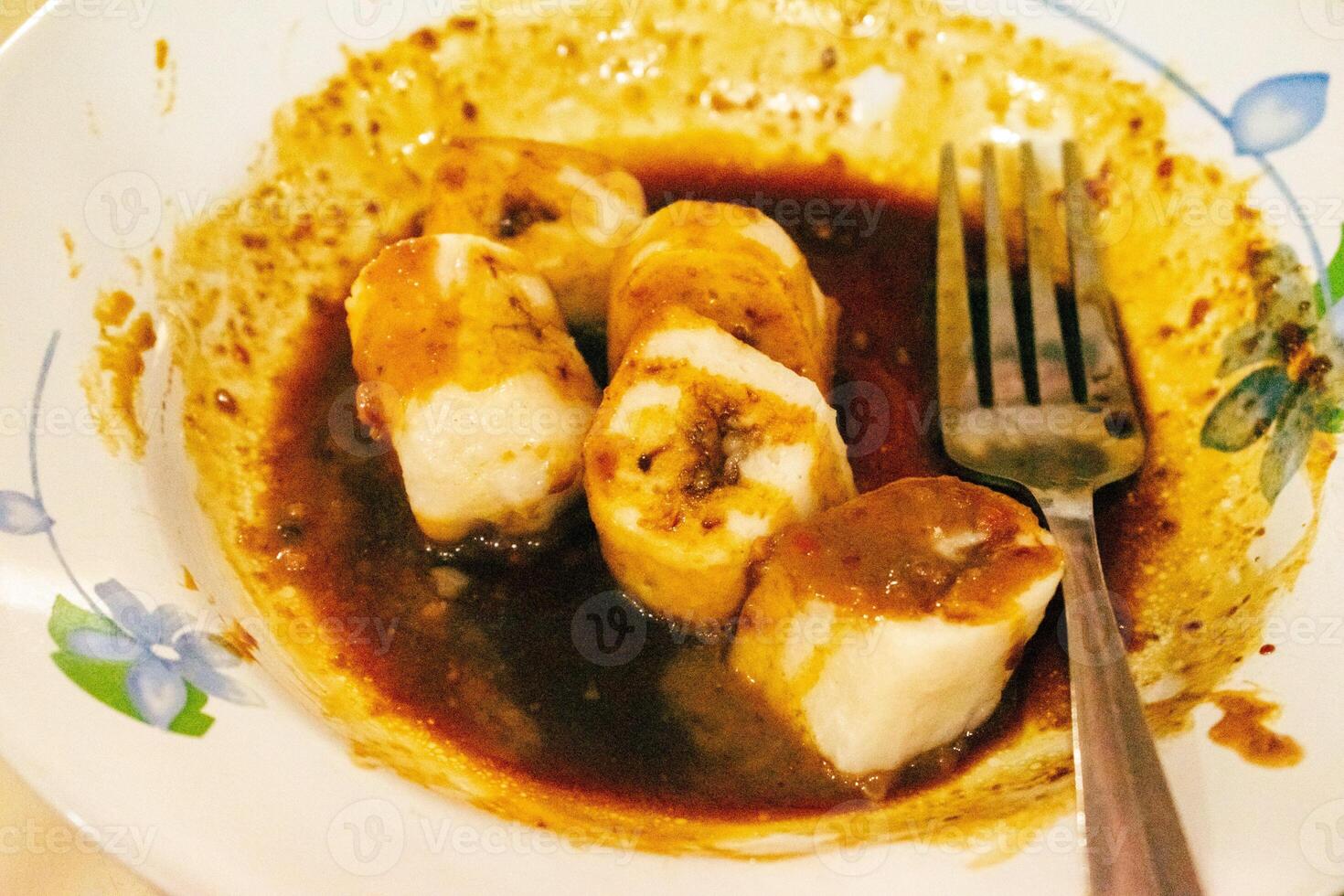 Wet Crackers or Kerupuk Basah with Sauce photo