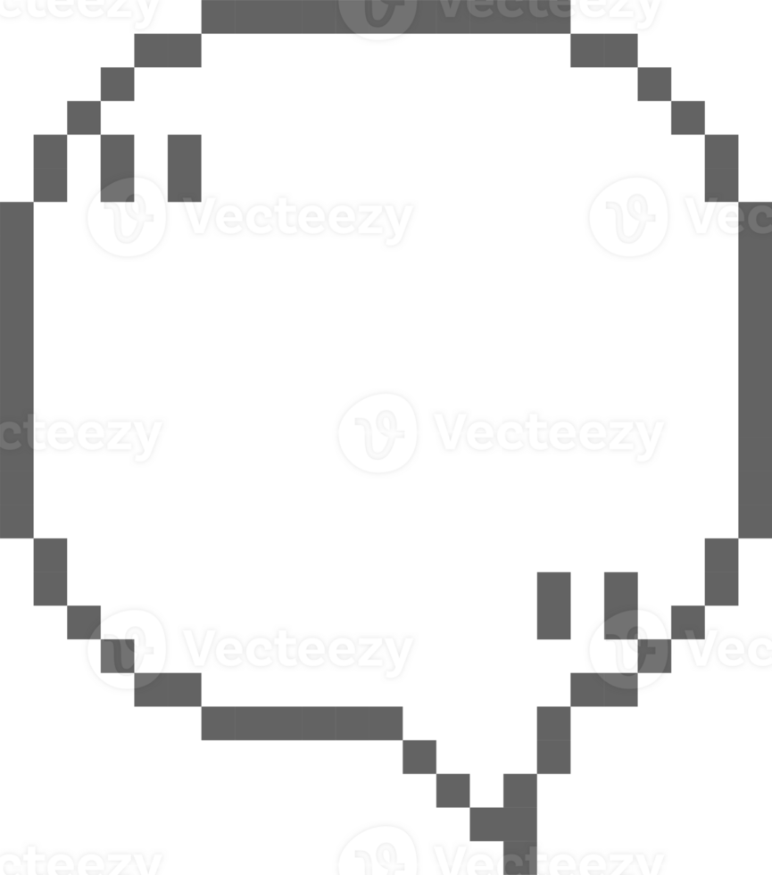 8bit retro game pixel speech bubble balloon with quotation marks, icon sticker memo keyword planner text box banner png